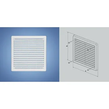 Větrací mřížka Mřížka-krytka 150x150 síťovina BÍLÁ (Mřížka větrací odvětrávací průduch krytka)