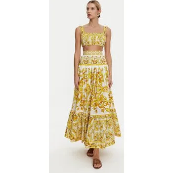 Dámská sukně Dolce&Gabbana Maxi sukně F4CX0T HH5A5 Žlutá Regular Fit 38