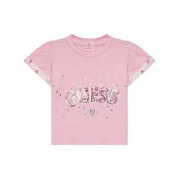 Dámské kraťasy Guess Sada T-shirt a šortky A5GG13 K6YW4 Růžová Regular Fit 3_6M