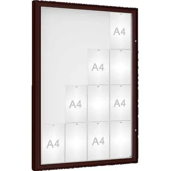 Informační tabulka Venkovní vitrína model 1000, 16 x A4, plexi, hnědá + doprava zdarma