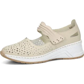 Dámské polobotky Rieker dámské komfortní polobotky na suchý zip - béžové