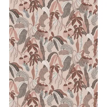 Tapeta Masureel Vliesová tapeta na zeď, růžová, listy, ROM004, Romance, Masureel, velikost 10,05 x 0,53 m
