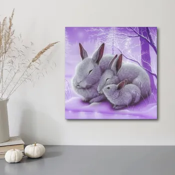 Diamantové malování Weltbild Diamantové malování Fialoví zajíčci 493444