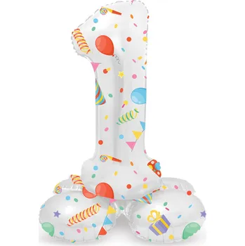 Fóliový balónek stojící číslice 1 jeden na oslavu, 41 cm