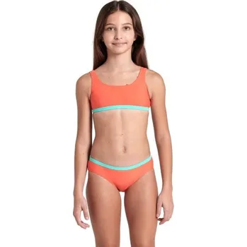 Dívčí plavky Arena Essentials Girls' Bralette Bikini Calypso Coral-Water