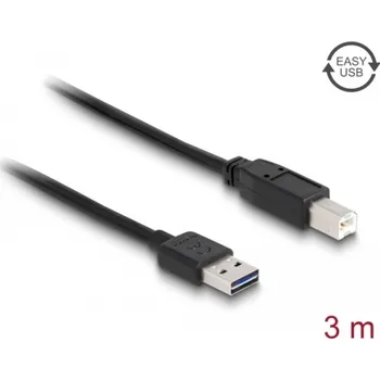 Datový kabel Delock Kabel EASY-USB 2.0 Typ-A samec > USB 2.0 Typ-B samec 3 m černý 83360