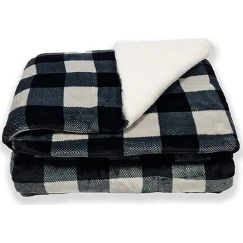 deka Jahu Prošívaná deka beránek kostka 150 x 200 cm Černo-bílá kostka