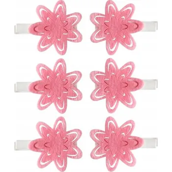 Obraz Výtvarná sada doplňků pro rukodělné aktivity příslušenství pro kreativní práce Craft Shop Plstěné spony růžové květy klip 1 ks