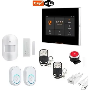 Sada domovního alarmu Wi-Fi/GSM alarm systém TUYA PST-H502-4G (1+1) P3+bezdrátová tlačítka zvonku TUYA