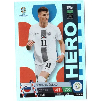 Sběratelská karetní hra 2024 Topps Match Attax UEFA EURO BENJAMIN SESKO Hero