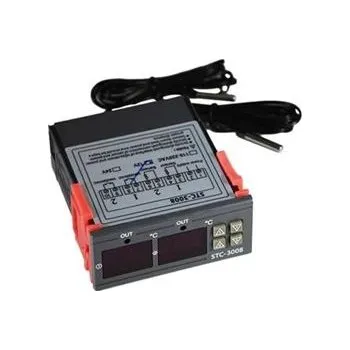 Arduino Digitální duální termostat - STC-3008 rozsah -55°C~120°C, 12V DC, 1m kábel
