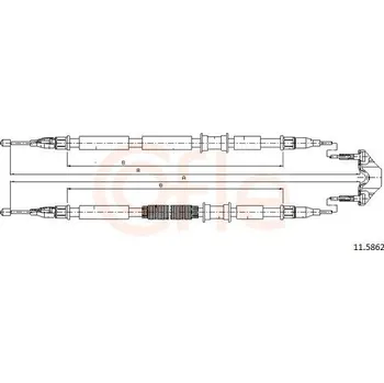 Brzdový systém Lanovod parkovací brzdy COFLE 92.11.5862