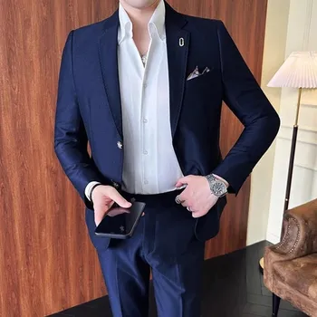 Pánský oblek Pánský oblek office MC232 Velikost: L, Barva (Varianta): 2 knoflíky navy