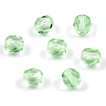 Korálek Broušené korálky 6mm světle zelené – 30 ks