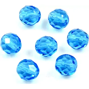 Korálek Ohňovky korálky broušené 8mm modré – 15 ks