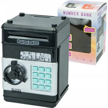 Pokladnička Pokladnička click4TOYS černá plastová s heslem a zvukovými efekty