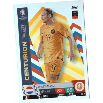 Sběratelská karetní hra 2024 Topps Match Attax UEFA EURO DALEY BLIND Centurion