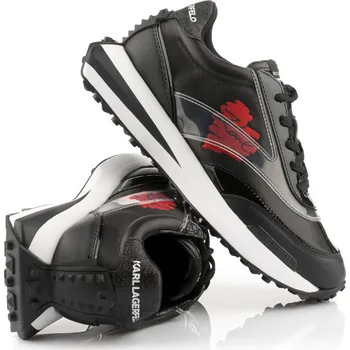 Dámské tenisky TENISKY KARL LAGERFELD ZONE HEART OF KARL LO LCE BLACK LTHR & SUEDE W/RED