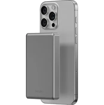 Powerbanka ENERGEA AluPac 10K MagSafe hliníková powerbanka, 10000mAh, přírodní titan