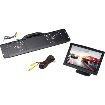 Couvací kamera Parkovací set LCD 5" + Kamera A3723 AHD/CVBS 7 LED v držáku SPZ