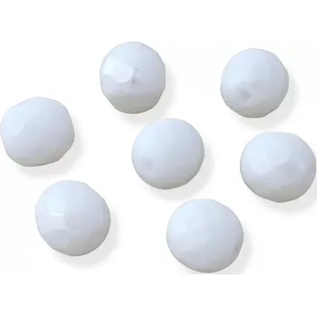 Korálek Korálky broušené AB bílé 8mm – 15 ks