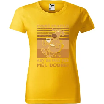 Dámské tričko DOBRÝ TRIKO Dámské tričko s potiskem Můj pes Barva: Žlutá, Velikost: XS
