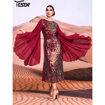 Dámské šaty Svatební šaty maxi LC10263 Barva: Červená, Velikost: M