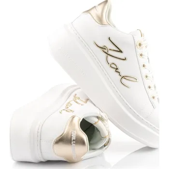 Dámské tenisky TENISKY KARL LAGERFELD ANAKAPRI SIGNIA LACE LTHR WHITE LTHR W/GOLD