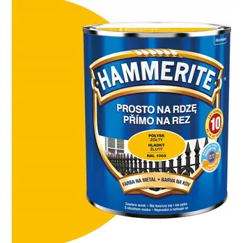 barva na kov HAMMERITE Přímo na rez 0,7L ŽLUTÁ LESKLÁ RAL 1003