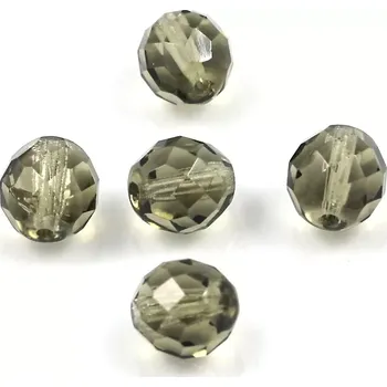 Korálek Ohňovky korálky broušené 10mm kouřové – 10 ks