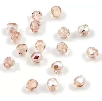 Korálek Růžové korálky s pokovem 3mm broušené – 60 ks