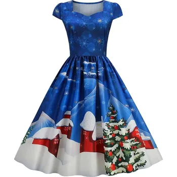 Dámské šaty Vánoční šaty s krátkými rukávy Velikost: 3XL, Barva (Varianta): 4
