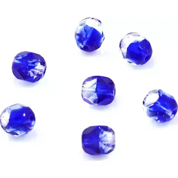 Korálek Broušené korálky 6mm tmavomodro-čiré – 30 ks