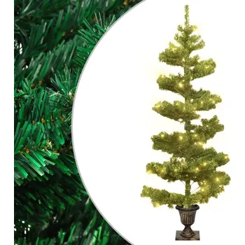 Vánoční stromek Spirálový vánoční stromek s LED a stojanem bílý 180 cm PVC