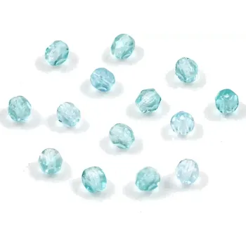 Korálek Broušené ohňovky 4mm modrozelené – 50 ks