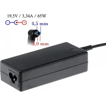 Adaptér k notebooku Akyga nabíječka na notebook 19.5V/3.33A 65W 4.5x3mm + pin pro HP