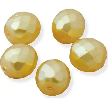 Korálek Korálky broušené voskované žluté 10mm - 10 ks