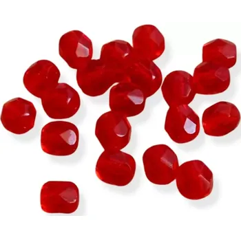 Korálek Broušené korálky 6mm červenooranžové – 30 ks