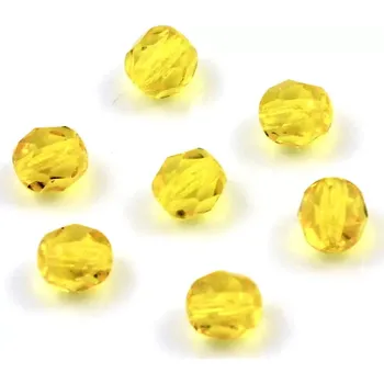 Korálek Broušené korálky 6mm žluté – 30 ks