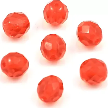 Korálek Ohňovky korálky broušené 8mm oranžové – 15 ks