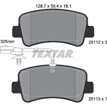 Brzdová destička Sada brzdových destiček, kotoučová brzda TEXTAR 2511201