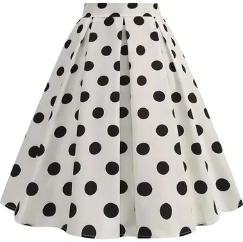 Dámská sukně Puntíkatá sukně délky midi Velikost: XL, Barva (Varianta): White dot