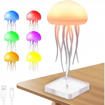 Lampička BAREVNÁ LAMPA MEDÚZA NOČNÍ SVĚTLO STOLNÍ PRO DEKORACI LOŽNICE