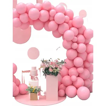 Balónek BALÓNKOVÁ GIRLANDA oblouk JEDNOBAREVNÁ RŮŽOVÁ 86 ks