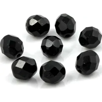 Korálek Ohňovky korálky broušené 8mm černé