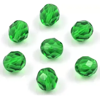 Korálek Ohňovky korálky broušené 8mm zelené – 15 ks