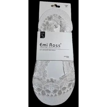Dámské ponožky Krajkové ťapky do balerín se silikonem bílá