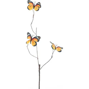 umělá květina umělé květiny, motýl x3 oranžový 94 cm