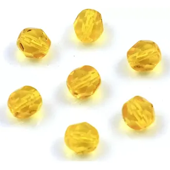 Korálek Broušené korálky 6mm žlutooranžové – 30 ks