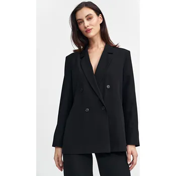 Dámské sako Oversize, dvouřadé sako Z69 NIFE Barva: Černá, Velikost: S
